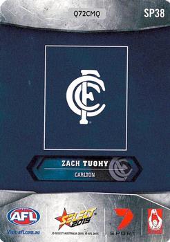 2015 Select AFL Champions - Silver #SP38 Zac Tuohy Back